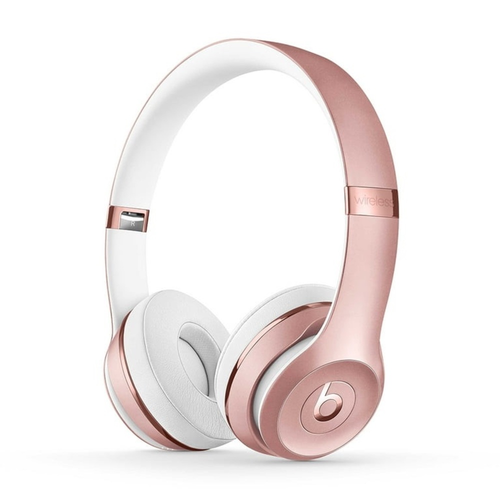Beats by Dre Solo3 Comfortable Over-Ear Headphones in White and Pink